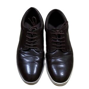 Perry Ellis Portfolio Men’s Dark Brown Faux Leather Low Top Sneakers Size 10